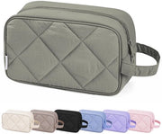 Tas Grande Cosmetica per Uomo e Donna - Borse da Bagno Impermeabili con Cerniera, Set di Borse per il Trucco Essenziale per il Viaggio, Organizzatore per il Trucco e Accessori da Viaggio (Verde Salmone)
