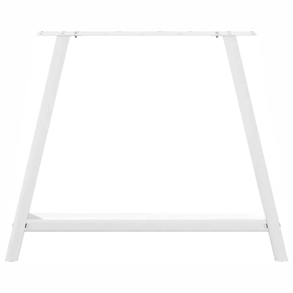 Set di 2 gambe per tavolo da pranzo a forma di A 90 x 73 cm con piedini regolabili design moderno acciaio bianco 02_0057137