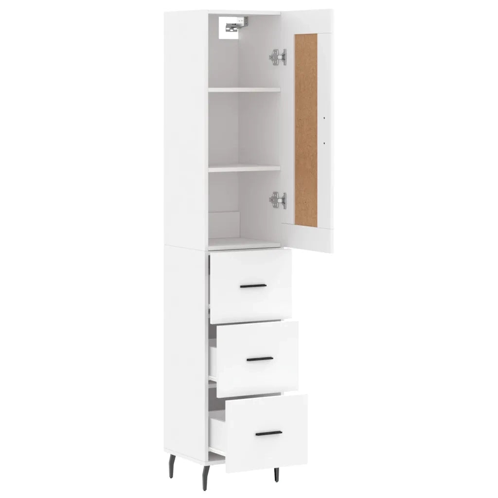 Credenza Bianca 34,5x34x180 cm in Legno Multistrato 3200209