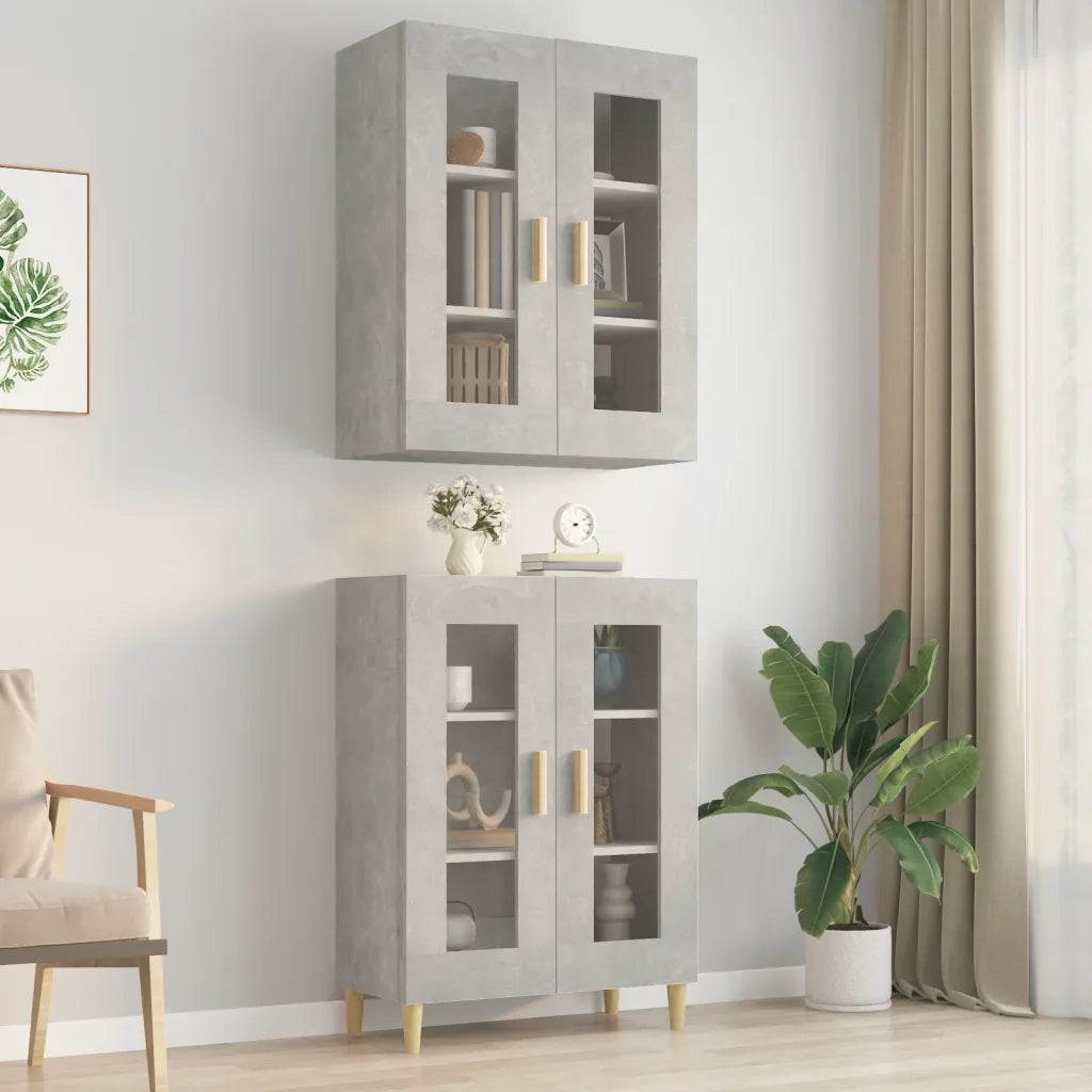 Armadietto Pensile a Parete Grigio Cemento 69,5x34x90 cm CFW8462497