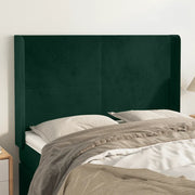 Testiera ad Orecchio Verde Scuro 147x23x118/128cm in Velluto