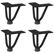 Gambe a forcina per tavolino da caff¨¨ 4 pz-Set di 4 Gamba per Tavolo nere 10 cm in acciaio massiccio 724504