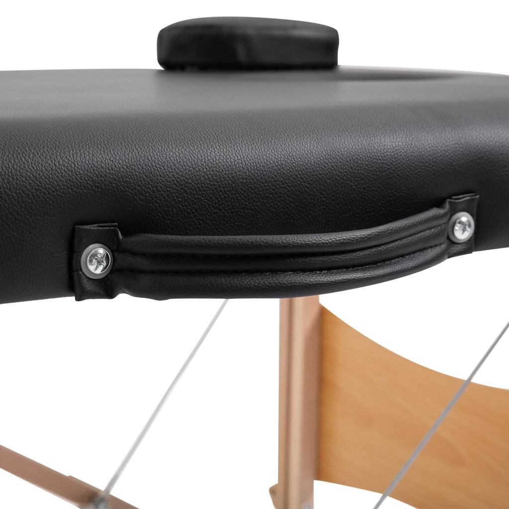 Letto Massaggio Portatile 2 Zone Regolabile ¨C zephmum ¨C 186x60 cm Nero Legno