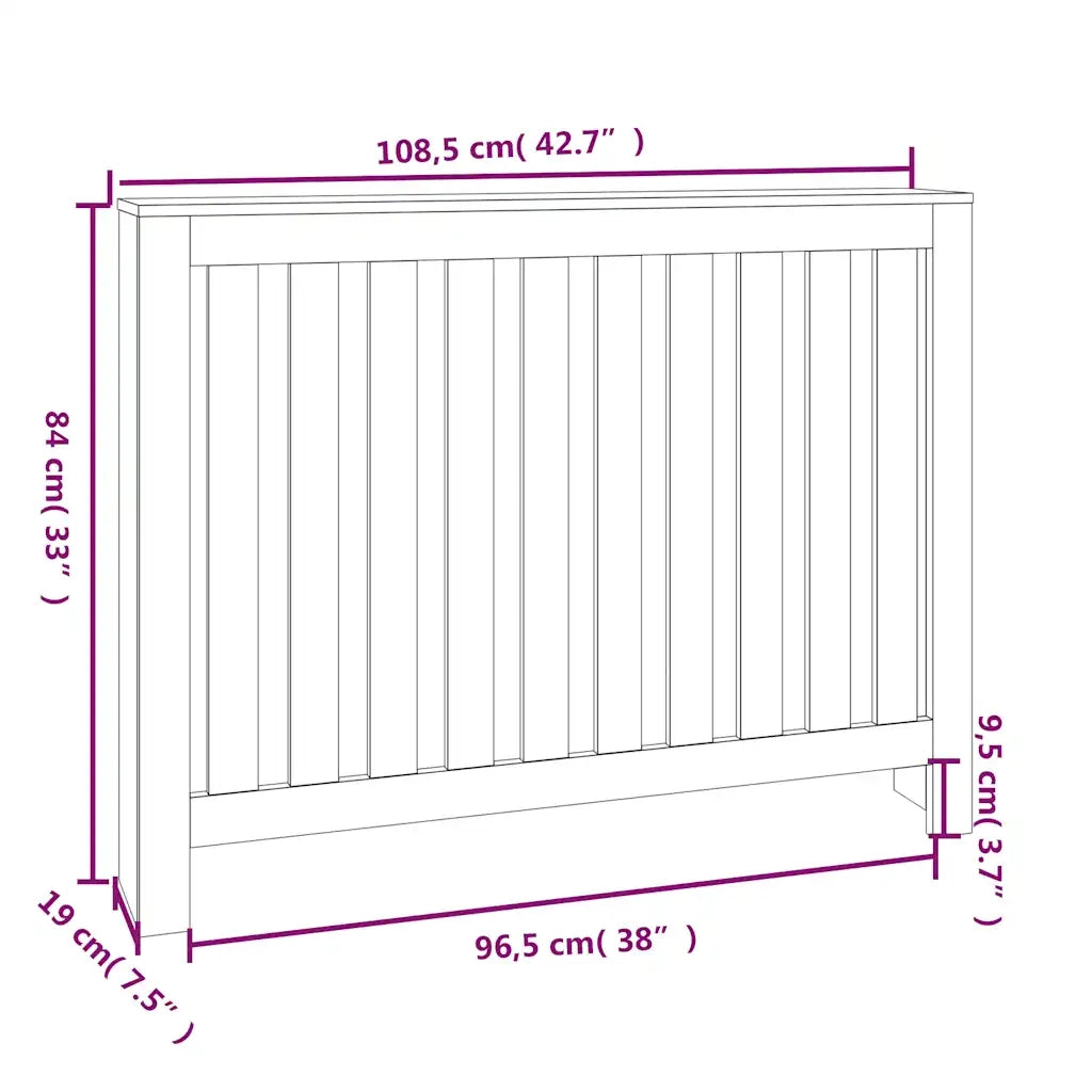 Copertura Termosifone Bianca 108,5x19x84 cm Legno Massello Pino 822572