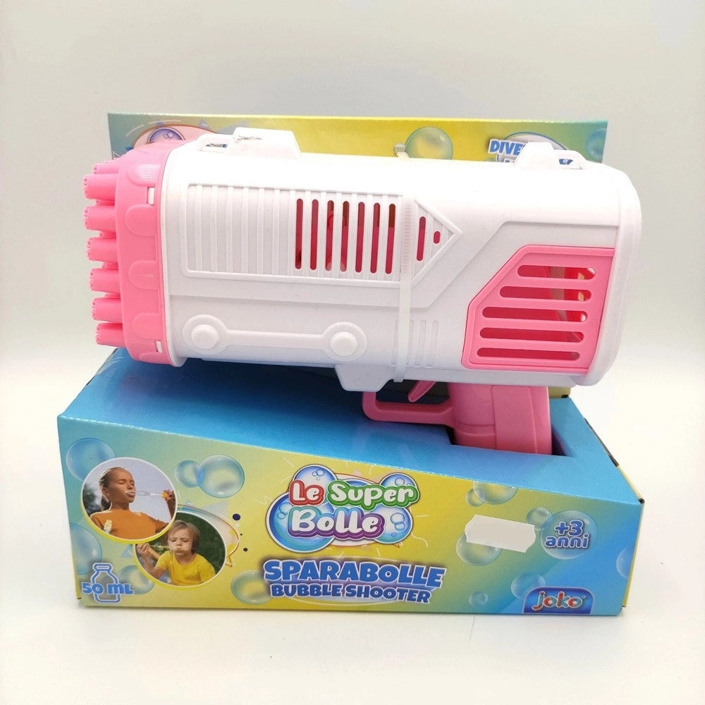 Trade Shop - Pistola Sparabolle Di Sapone A 36 Fori Da 50ml A Pile Gioco Per Bambini 2 Colori 807632 -