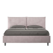 Letto imbottito Matrimoniale 160x210 cm Appia - Con rete,Glicine,Microfibra