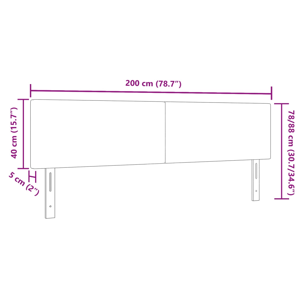 Testiera Design Semplice Crema 200 cm in Velluto