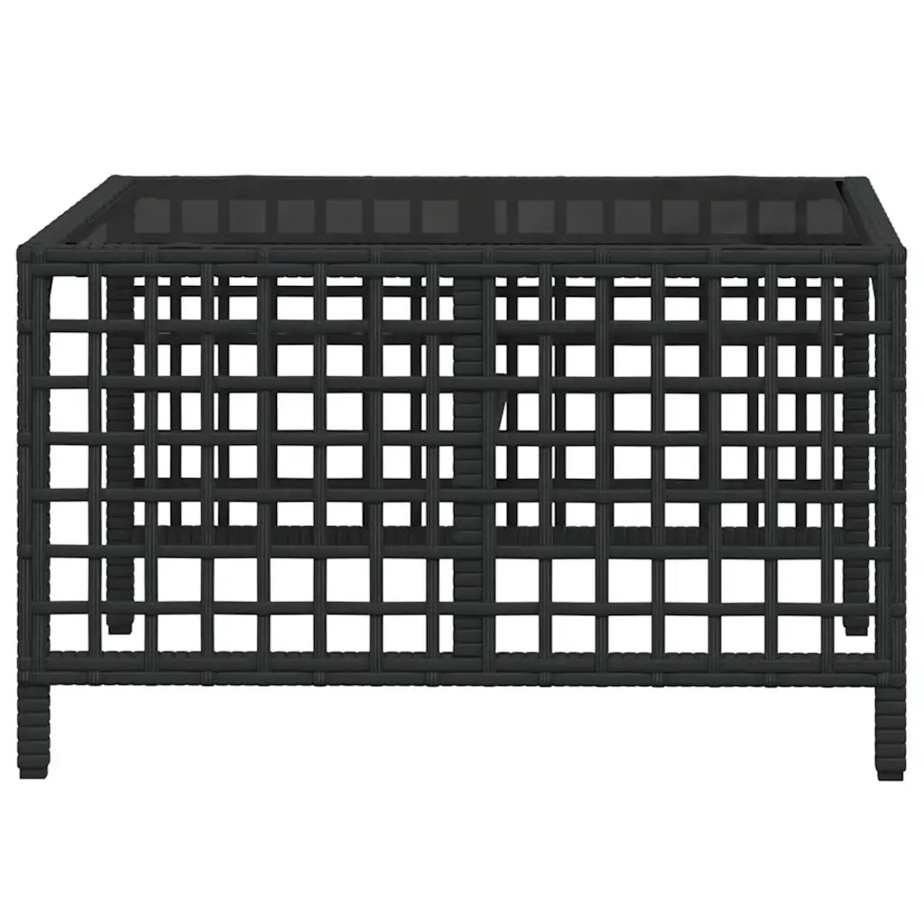 Set divano angolare da giardino a 3 pz con Cuscini in Polyrattan Nero 365452
