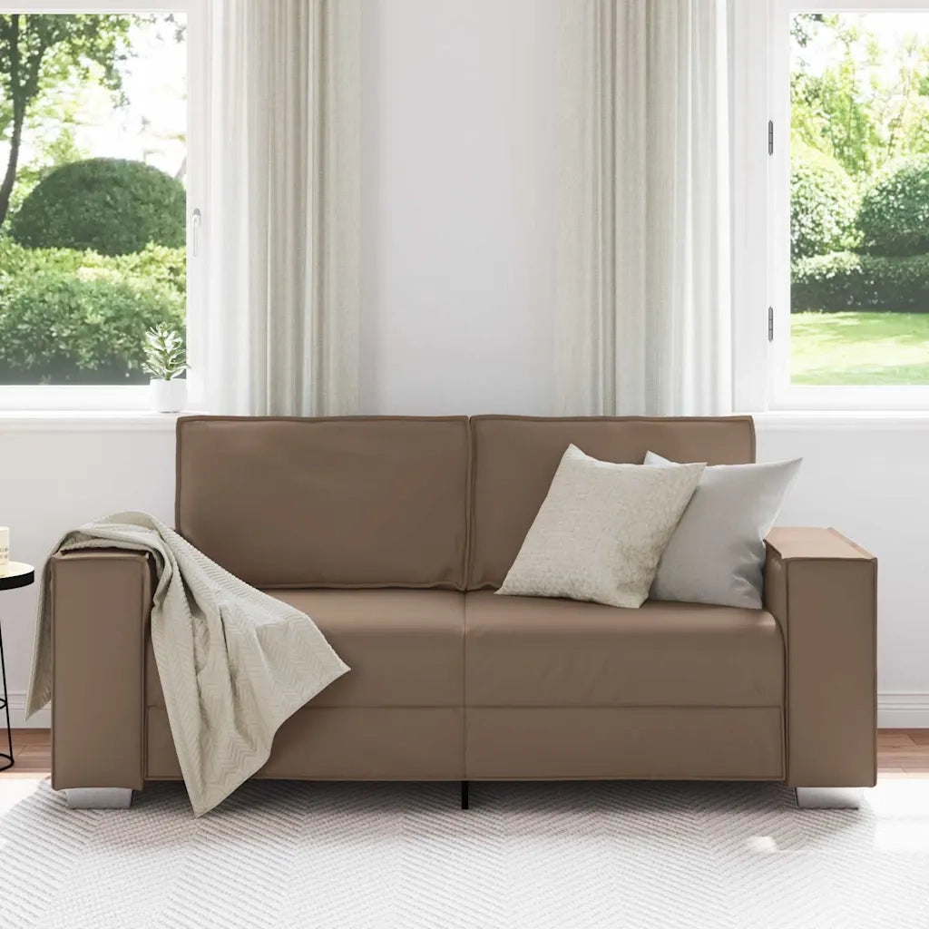 Divano a due posti Cappuccino 180 cm Pelle Sintetica 4105055