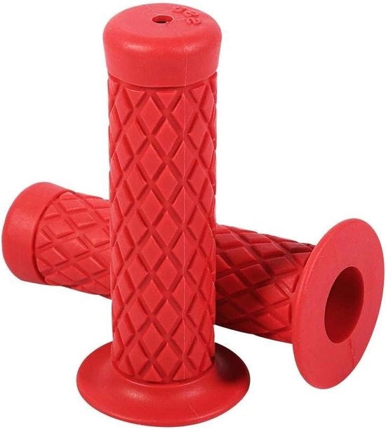 Manubrio universale in gomma morbido per motocicletta e bicicletta, diametro 22mm (7/8 pollici), colore rosso.