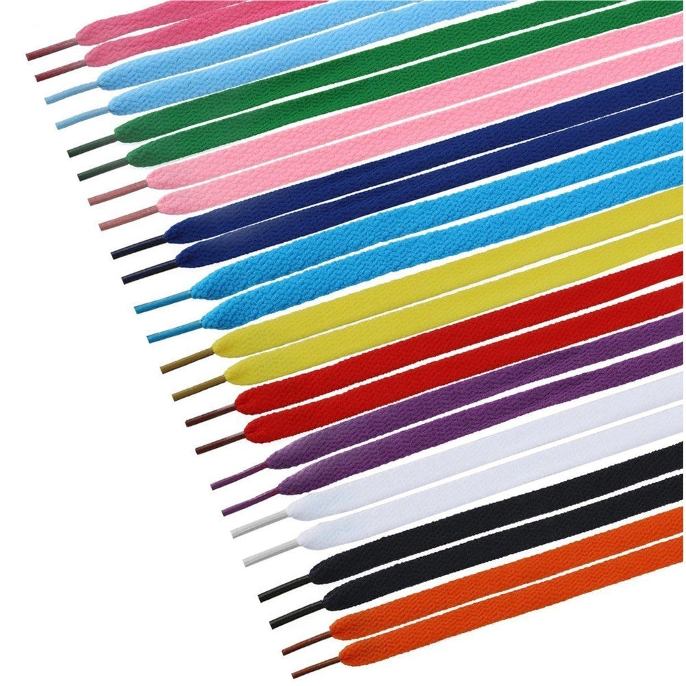 Trade Shop - Set 12 Coppie Paia Stringhe Elastiche Scarpe Sneaker Lacci Piatti Colorati -