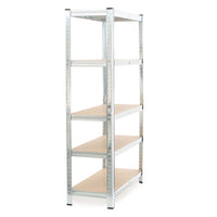 Scaffale per carichi pesanti zincato 180x90x45cm 875 kg Sistema a incastro Acciaio 5 ripiani