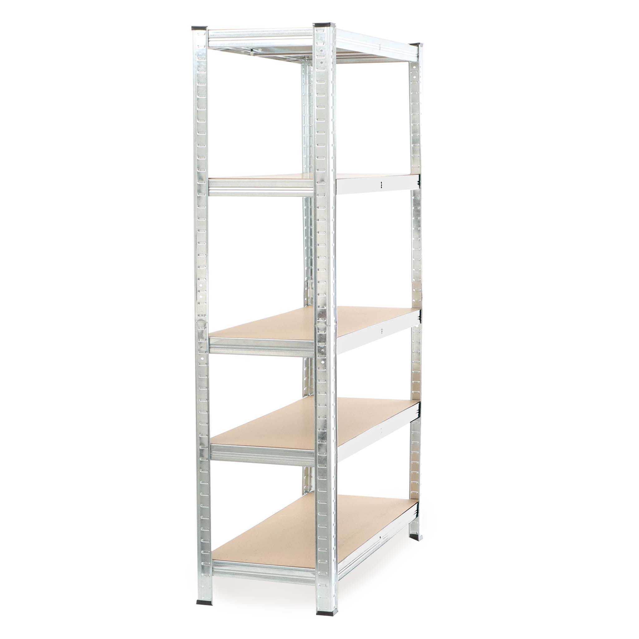 Scaffale per carichi pesanti zincato 180x90x45cm 875 kg Sistema a incastro Acciaio 5 ripiani