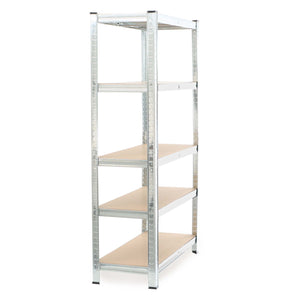 Scaffale per carichi pesanti zincato 180x90x45cm 875 kg Sistema a incastro Acciaio 5 ripiani