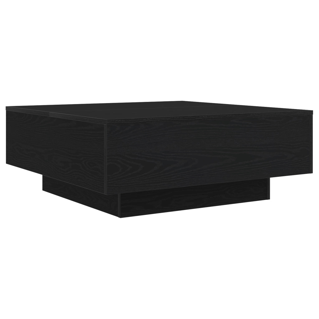 Tavolino da caffÃ¨  con luci LED Finitura in rovere nero 80x80x31 cm