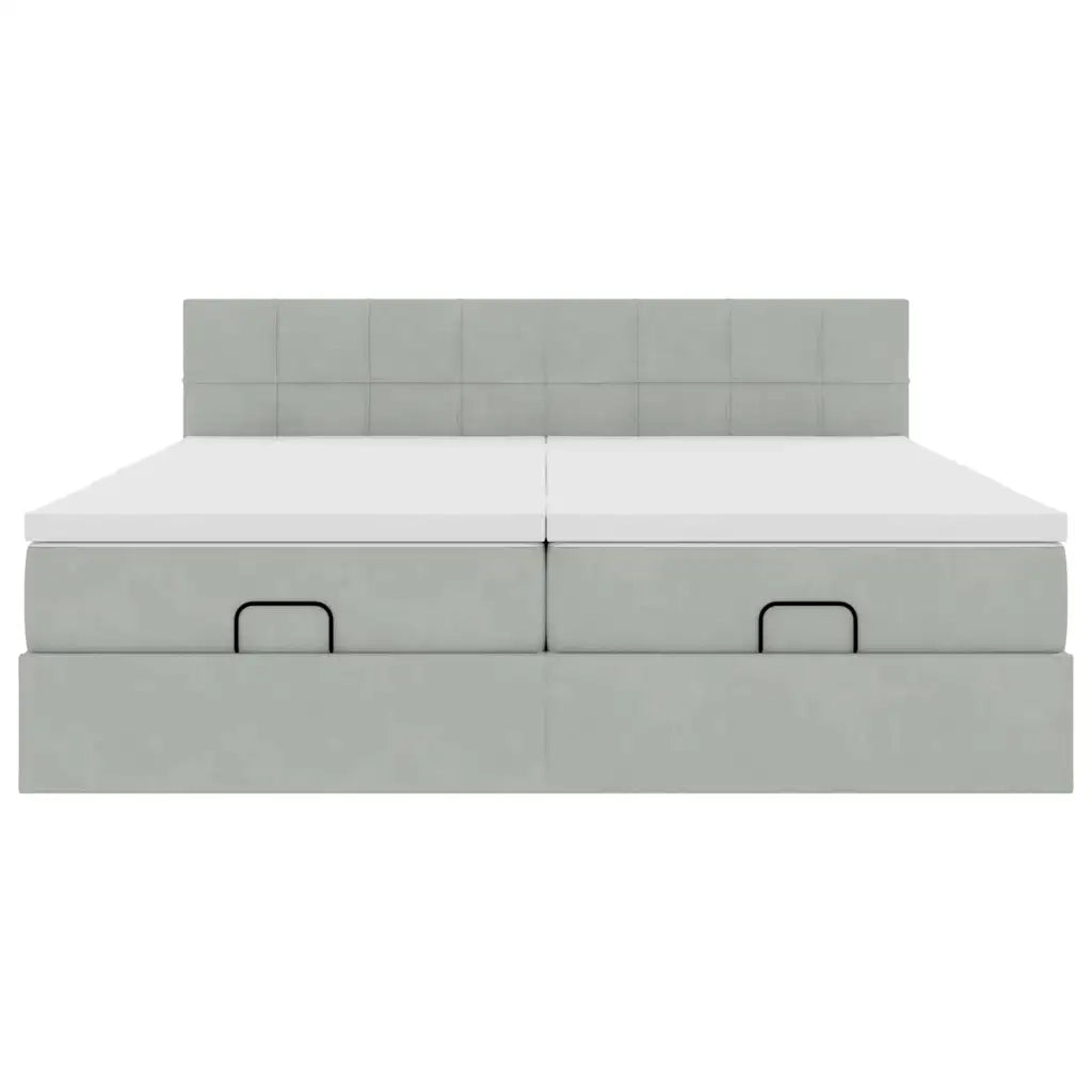Struttura Letto Pouf con Materassi 160x200 cm in Velluto