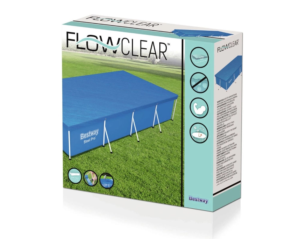 Bestway 58107 telo copertura per piscine rettangolari fuori terra, dimensioni 259x170 cm