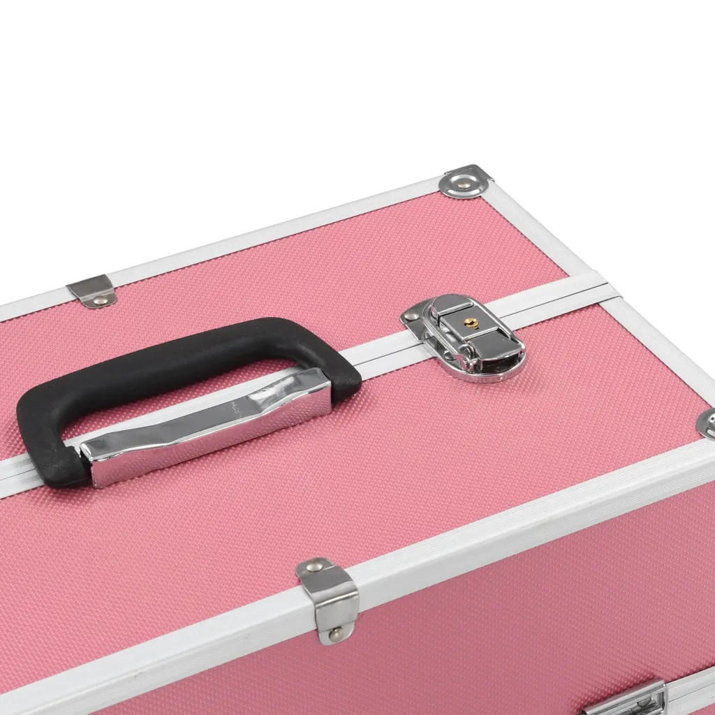 Valigia per Cosmetici 38x23x34 cm Rosa in Alluminio 91834