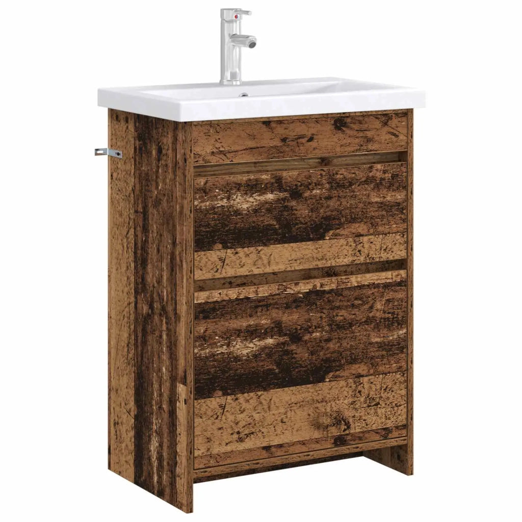 Mobiletto da Bagno Sotto Lavabo Legno antico 56 x 37,5 x 81 cm