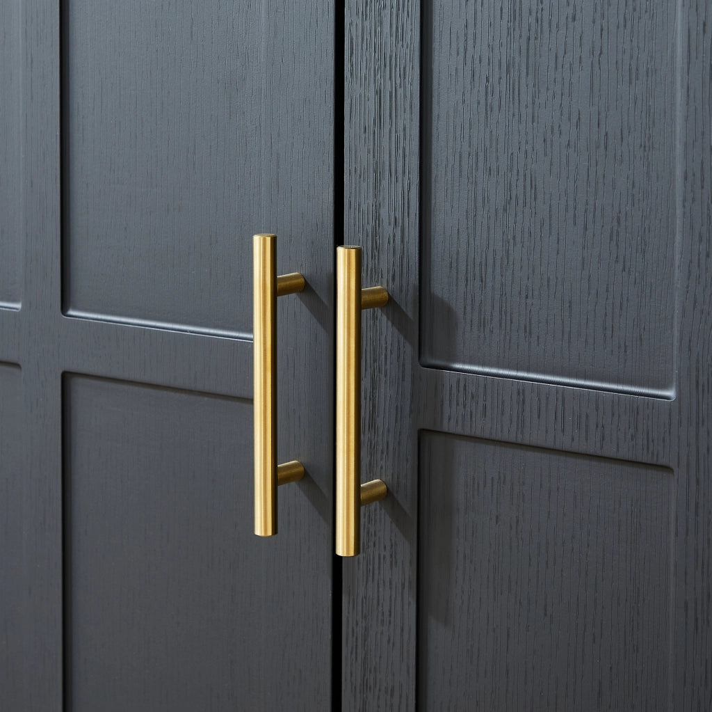 Madia contenitore 169 cm con ante curve e ripiani regolabili in MDF nero
