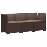 Divano da giardino 3 posti con cuscini in look rattan PP 3443824