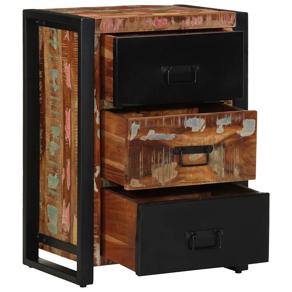 Mobiletto con cassetti multicolore 50x35x70 cm in legno massello di recupero 4013584