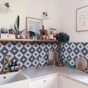 Set di Sticker per Parete in Stile Boho - Tegli con Testo - Sticker per Parete Cucina - Supporto per Tegli - Set da 10 - 20 x 20 cm - Tegli