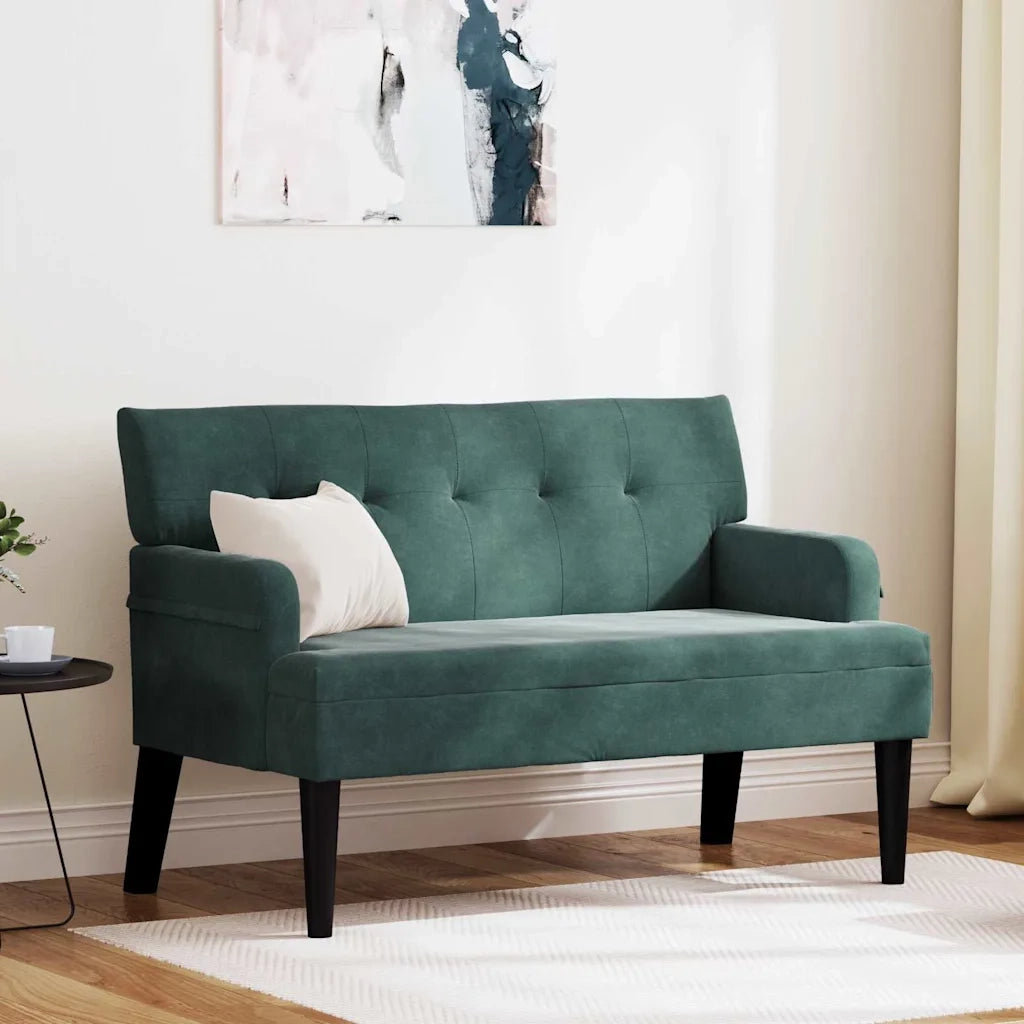 Panca Chesterfield Verde Scuro 112 x 65,5 x 75 cm Velluto CFW3342793