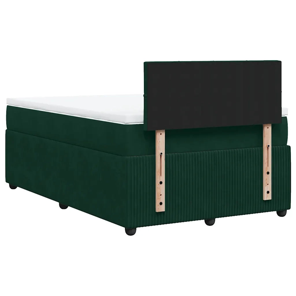 Giroletto a Molle con Materasso Verde Scuro 120x190 cm Velluto 3287689