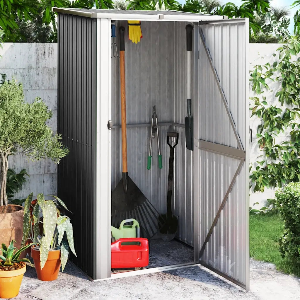 Capanno da Giardino Antracite 118,5x97x209,5 cm Acciaio Zincato cod mxl 65832