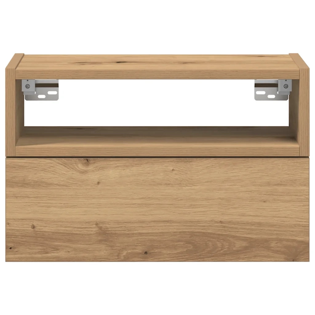 Comodini a Muro 2 pz Rovere Artigianale 45x26x28,5 cm 858613