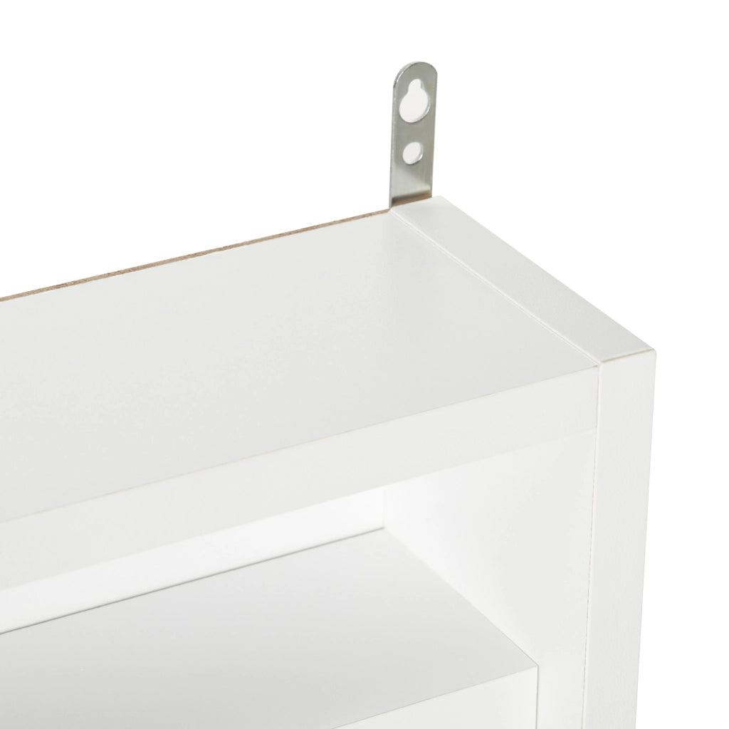 Libreria a Parete con Ripiani Regolabili in Vetro e Legno ¨C Zephmum ¨C Bianco 80x9.5x60 cm