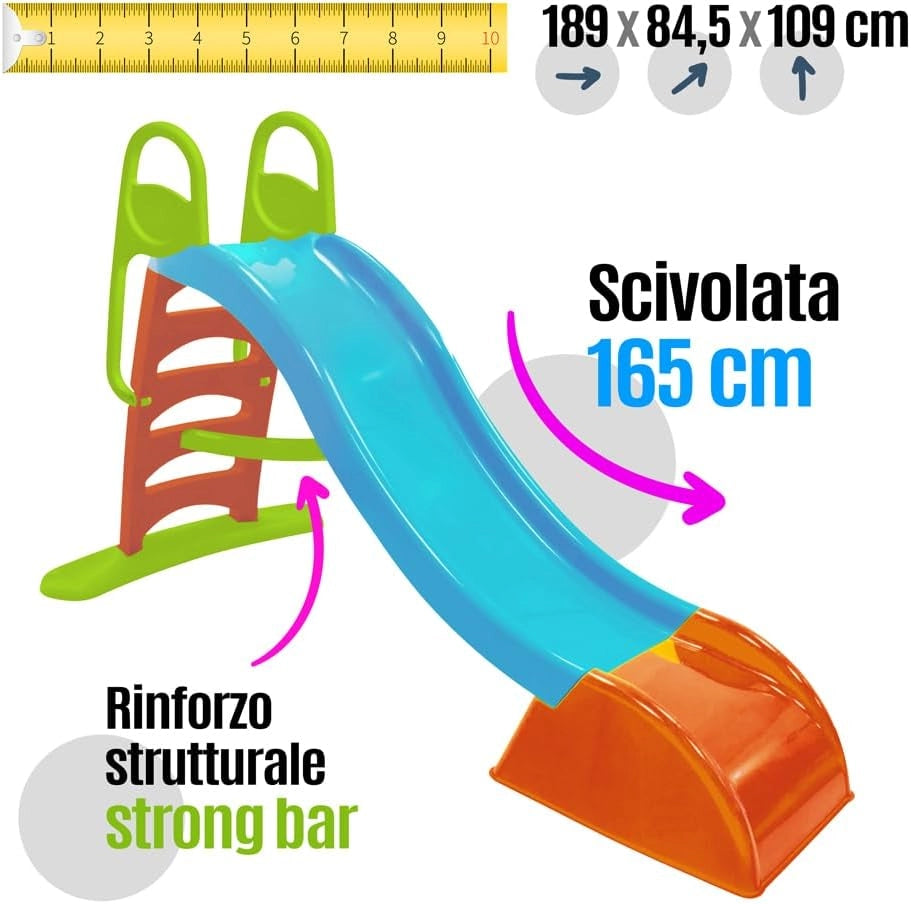 Scivolo per bambini 5 gradini con innesto acqua. Scivolo da giardino per bambini super resistente. Scivolo per bambini d