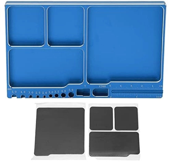 Cassa a viti Magnetica - Alluminio Lega - Organizzazione del Lavoro - Formato Portatile - Magazzino Efficiente - Adatto per la Riparazione di Modelli a Scoppio - Cassetto degli Accessori