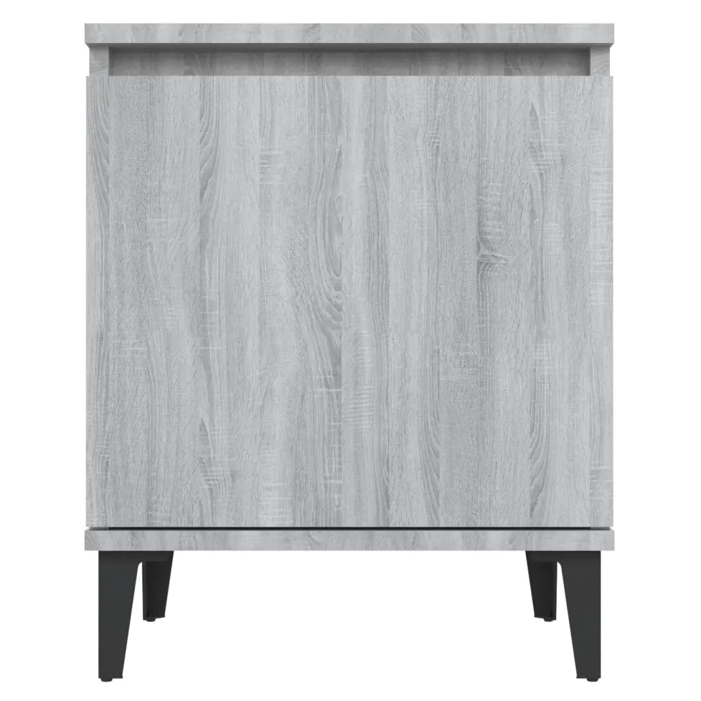 Comodini con Gambe in Metallo Grigio Sonoma 40x30x50 cm 813119