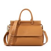 Borsa a tracolla da donna in vera pelle, stile western, marrone