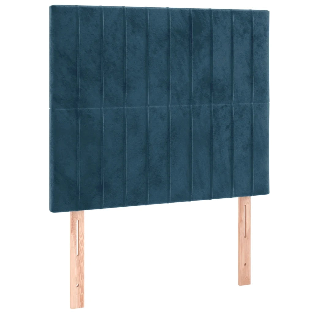 Giroletto a Molle con Materasso-Struttura Letto Blu Scuro 90x190 cm in Velluto 109317