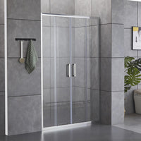 Porta Parete Doccia 160 cm 2 Ante Scorrevoli in Cristallo Trasparente 6mm H190 Bonussi Giuly