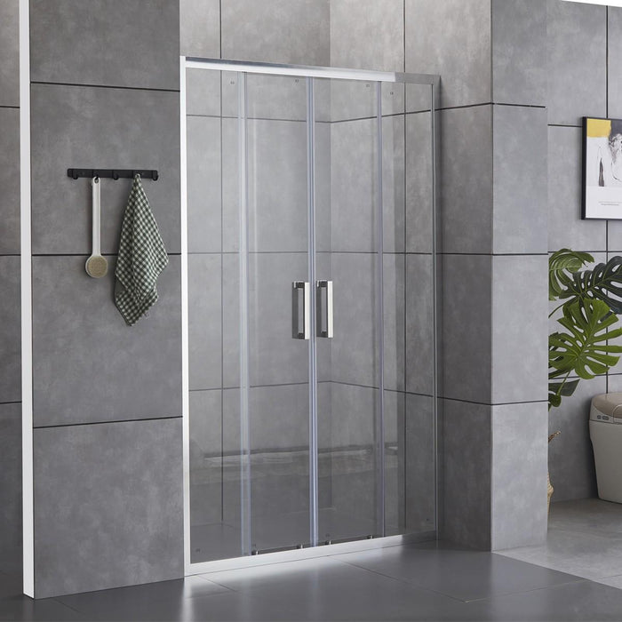 Porta Parete Doccia 160 cm 2 Ante Scorrevoli in Cristallo Trasparente 6mm H190 Bonussi Giuly