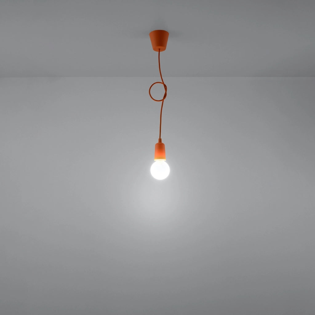 Lampada a sospensione Matero 1 arancione E27 Pure Lume