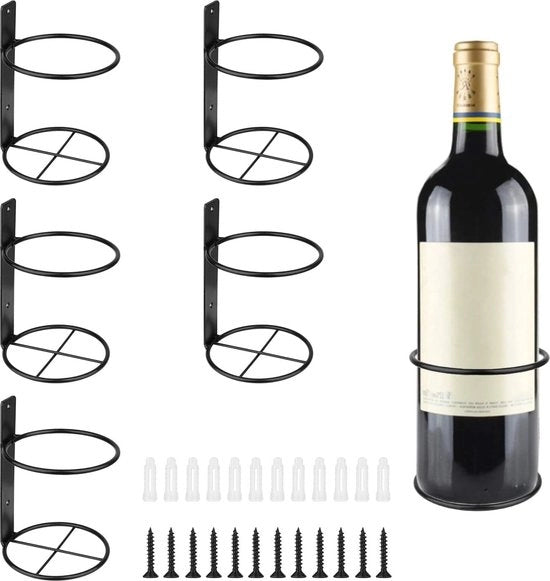 Wine Rack Sospensione - Conservazione del Vino e Decorazione della Parete - 6 Pacchetti - Metallo