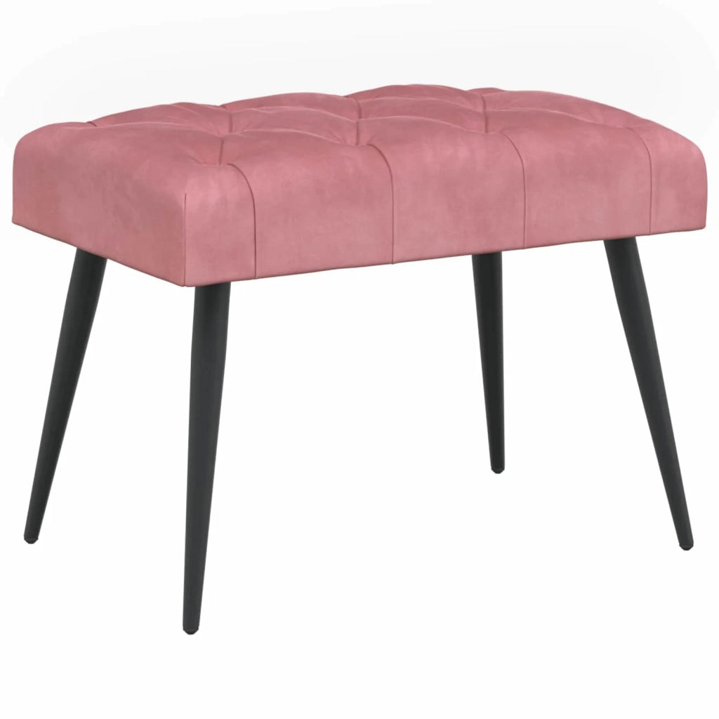Panchina con bottoni imbottiti Rosa 60 x 40 x 45 cm Velluto 42038547