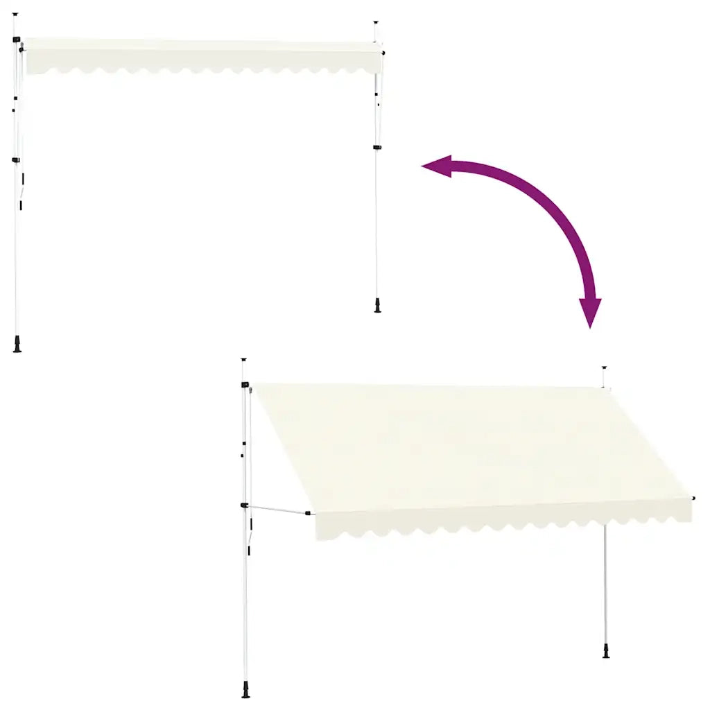 Tenda da Sole Retrattile Manuale 400 cm Crema 143698