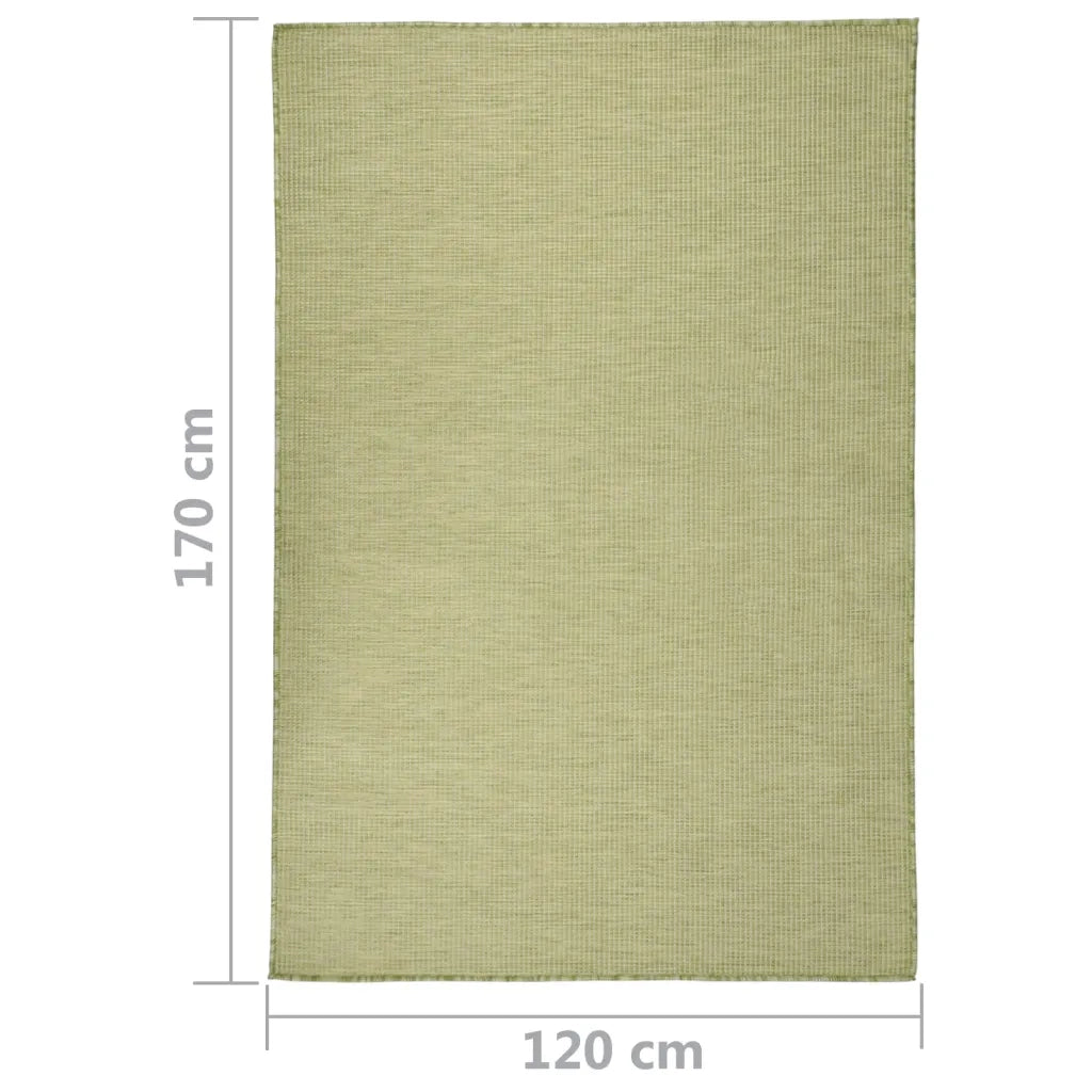 Tappeto da Esterni a Tessitura Piatta 120x170 cm Verde 340809