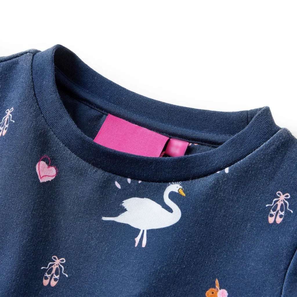 Abito da Bambina a Maniche Lunghe Blu Marino 140 CFW5103196