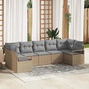 Set di divani con cuscino 7 pcs Beige polyrattan 3346530