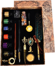 Kit di pennarelli a inchiostro - Pennarelli a inchiostro per dip - Pennarelli a inchiostro a vetro - 18 pezzi di punte - 6 pezzi di inchiostro - Particelle di cera a fuoco - Ideale kit di regalo per scrivere e disegnare - Verde scuro