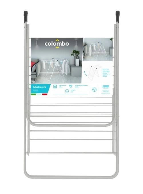 Colombo Stendibiancheria Albatros 25 in Acciaio Verniciato con Superficie di 25 Metri per Stendere e Apertura Automatica delle Ali