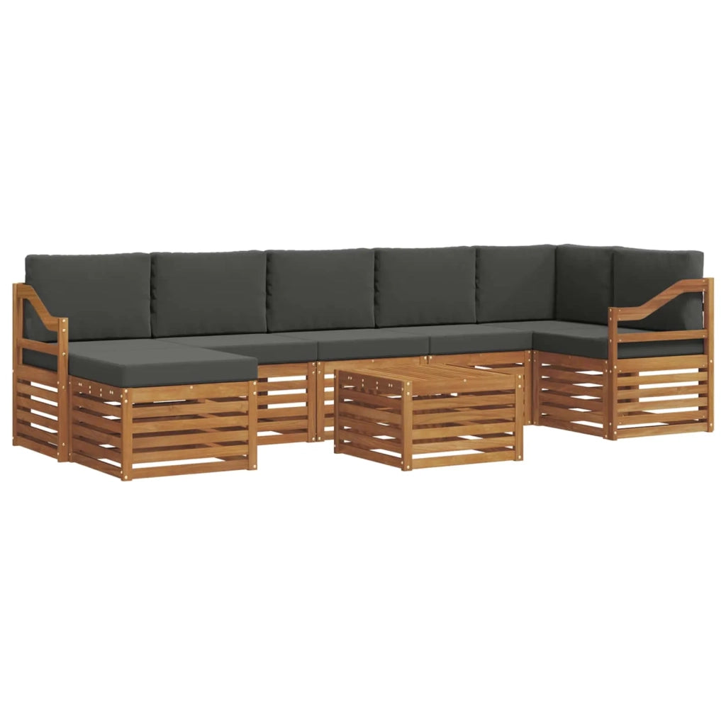 Set divano sezionale con cuscino 8 pcs Naturale e Antracite 3375227