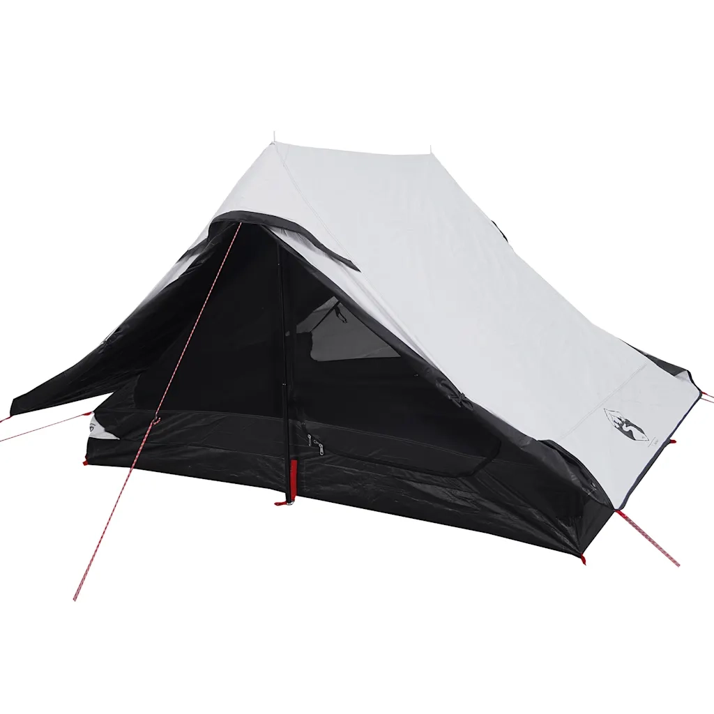 Tenda Campeggio 2 Persone Bianca Tessuto Oscurante Impermeabile